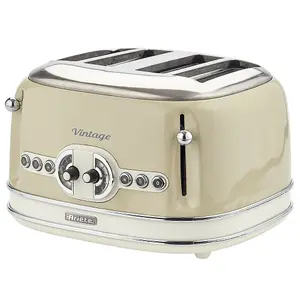 Ariete ARPK19 Vintage Retro Jug Kettle & 4 Slice Toaster Set, Cream