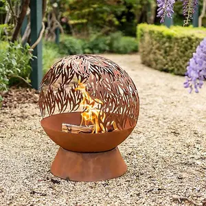 Smart Garden Havana Fuego Fire Globe Sphere Fire Pit Basket Bowl Heater