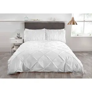 Degraff 144 TC Duvet Cover Set White / Double Duvet Cover + 2 Standard Pillowcases