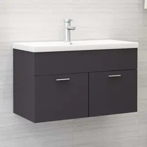 Saona 800mm Single Bathroom Vanity with Integrated Ceramic Basin Gray