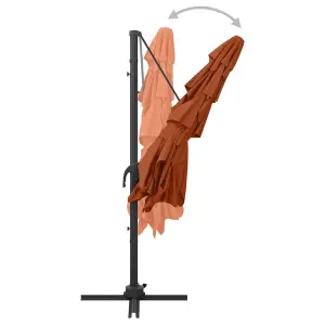 Berkfield 4-Tier Parasol with Aluminium Pole Terracotta 250x250 cm