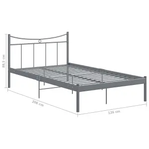 Berkfield Bed Frame Grey Metal 120x200 cm