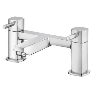 Bathroom Bath Taps Dual Lever Bath Filler Mixer Taps Bath Tup Taps Chrome Brass