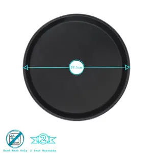 Round Non-Slip Serving Tray - 27.5m - Black