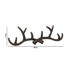 Woodside Cast Iron Wall Mounted Deer Antlers Hooks