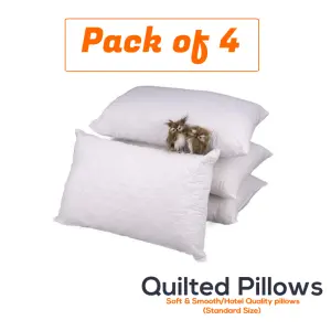 Quilted Pillows Hotel Quality Bounce Back Deep Filled Soft Bed Pillow Pack of 4