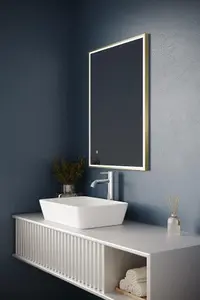 Aquarius Easy Frame LED Mirror 700 x 500MM Brushed Brass