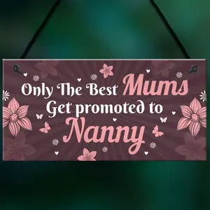 Red Ocean Mum Promoted To Nanny Hanging Plaque Gift For Mum Nanny Mothers Day Gifts Mummy Nanny To Be Gifts