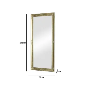 Melody Maison Large Ornate Gold Wall/Floor Mirror 76cm x 176cm