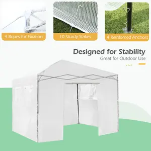 Costway Portable Garden Greenhouse Outdoor Mini Walk-in Greenhouse w/ PE Cover