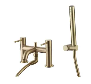 Aquarius RF-Series Bath Shower Mixer Tap inc Kit Brushed Brass