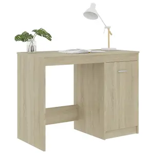 Berkfield Desk Sonoma Oak 100x50x76 cm Engineered Wood