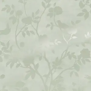 Laura Ashley Eglantine Contemporary Eau de nil Trail Smooth Wallpaper Sample