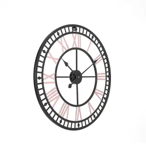 Modern Round Large Metal Wall Clock Bedroom Livingroom Decorative with Roman Numerals 80cm