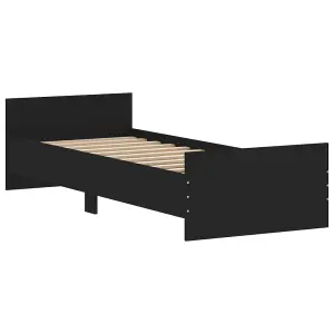 Berkfield Bed Frame Black 75x190 cm Small Single Engineered Wood