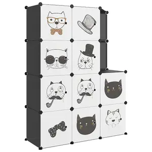 Berkfield Cube Storage Cabinet for Kids with 10 Cubes Black PP