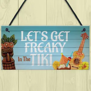 Red Ocean Novelty Tiki Bar Sign Home Bar Decor Cocktail Bar Garden Decor Hanging Plaque