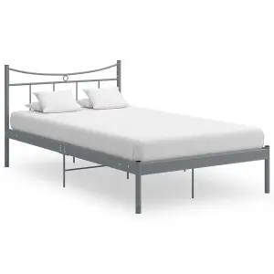 Berkfield Bed Frame Grey Metal 120x200 cm