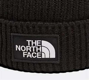 The North Face Logo Box Cuffed Beanie Hat - Black - Size ONE SIZE -1