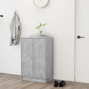 Berkfield Shoe Cabinet Concrete Grey 60x35x92 cm Engineered Wood