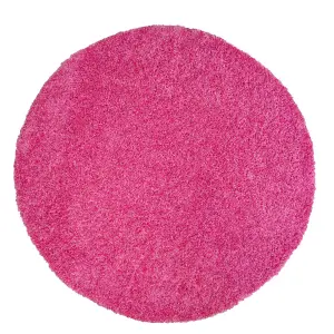 Soft Value Barbie Pink Shaggy Area Rug 135x135cm