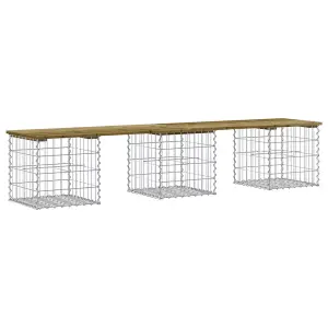 Berkfield Garden Bench Gabion Design 203x44x42 cm Impregnated Wood Pine