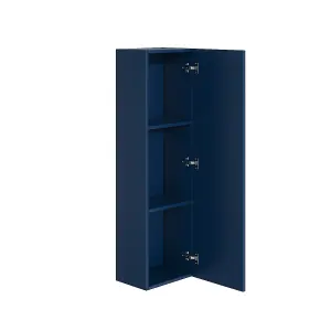 Rinse Bathrooms 1200mm Tall Bathroom Cupboard Storage Cabinet Unit Wall Mounted Matte Blue with 2 Adjustable Shelves Flat Packed