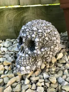 Skull of Skulls Stone Statue British Made Gothic Outdoor Garden Ornament