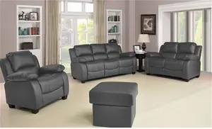 Valerie Grey Leather 3+2 Seater Sofa Set By Furniture Instore