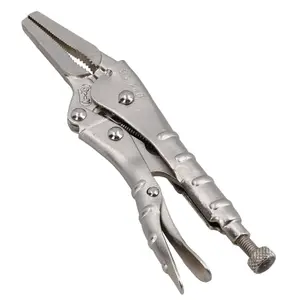 6.5" (165mm) Long Nose Straight Locking Pliers Mole Grips With Ribbed Handles