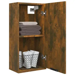 Berkfield Wall-mounted Bathroom Cabinet Smoked Oak 32x20x67 cm