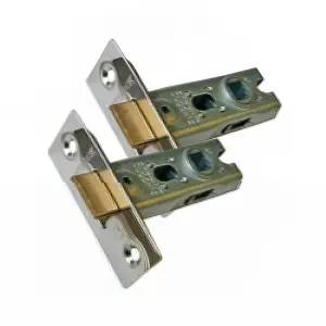 UAP 2 Sets 75mm Tubular Latch Square - Door Latches - Internal Doors Square Corners - Mortice Latch - 75mm - Evershine Brass