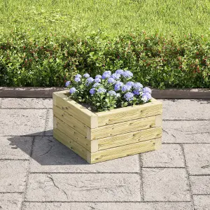 OutdoorGardens Stackable Wooden Square Planter - 450mm