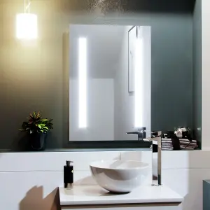 Nes Home 500 x 700mm Bathroom LED Mirror with Battery Powered Button Switch