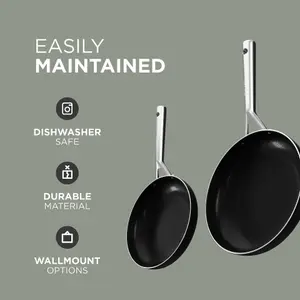 DMD 2-Piece Frying Pan Set 20 and 24cm, Non-Stick, Stainless Steel Cool Touch Handle