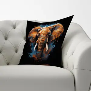 Splashart Elephant Blue Cushions 33cm x 48cm