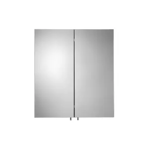 Croydex Dawley Matt Black Wall-mounted Double Bathroom Cabinet (H) 670mm (W) 600mm