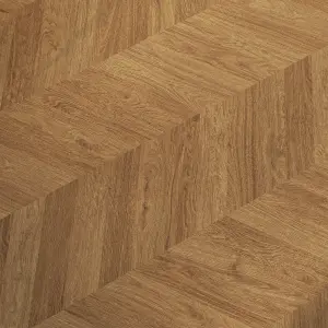 GoodHome Leyton Honey Chevron Wood effect Laminate Flooring, 1.72m²