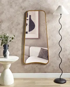 Beliani Glam Wall Mirror LEVET Metal Gold