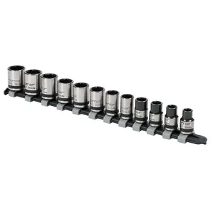 Sealey Socket Set 12 Pcs 3/8" Square Drive Lock-On 6 Point Black Series AK2741B