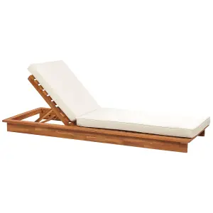 Sun Lounger Wood Light Wood GRANARI