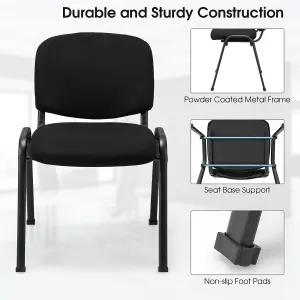 Costway Set of 2 Meeting Room Office Chairs Stackable Office Guest Mesh Chairs W/ Padded Cushion