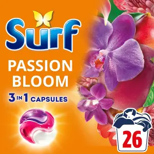 Surf 3 in 1 Laundry Washing Detergent Capsules Passion Bloom, 52 Washes, 2Pk