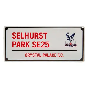 Crystal Palace FC Selhurst Park SE25 Metal Plaque White/Red (One Size)