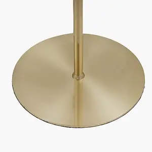 Brass Metal and White Orb Dome Floor Lamp