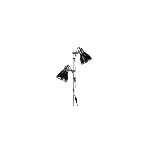 Luminosa Elvis  2 Light Adjustable Floor Lamp Chrome, Black, E27