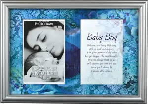 Personal Photo Frame With Stand Memory Picture Print Poem Wall Hanging Message Baby Boy