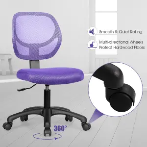 Costway Ergonomic Computer Desk Chair Low-Back Task Study Chairs Office Armless Chair