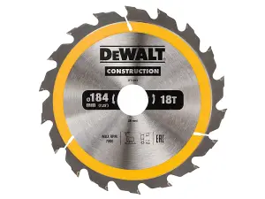 DeWALT DT1941 Construction Cordless Circular Saw Blade 184 x 30mm x 18T