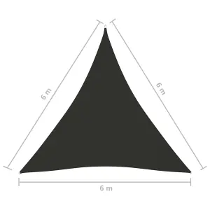 Berkfield Sunshade Sail Oxford Fabric Triangular 6x6x6 m Anthracite